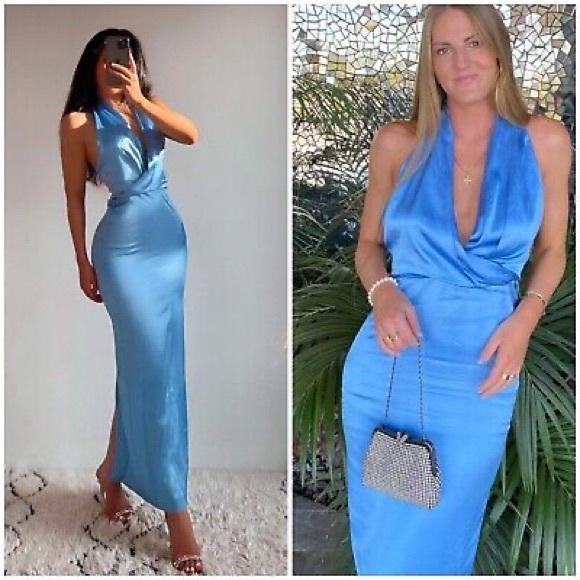 Zara Satin Effect Midi Dress - Picture 5 of 14